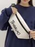 Letter Graphic Waist Bag