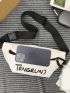 Letter Graphic Waist Bag