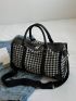 Houndstooth Pattern Duffel Bag