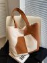 Two Tone Shoulder Tote Bag