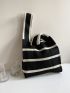 Striped Pattern Crochet Bag