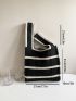 Striped Pattern Crochet Bag