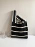 Striped Pattern Crochet Bag