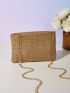 Mini Metal Decor Straw Bag