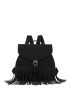 Fringe Decor Flap Backpack