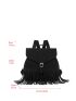 Fringe Decor Flap Backpack