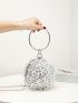 Mini Rhinestone Decor Circle Bag