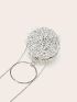 Mini Rhinestone Decor Circle Bag