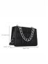 Mini Embossed Detail Chain Flap Square Bag