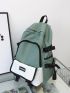 Letter Patch Decor Functional Backpack