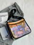 Holographic Contrast Binding Square Bag, Clear Bag