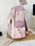 Letter Patch Decor Functional Backpack