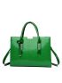 3pcs Crocodile Embossed Top Handle Bag Set