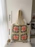 Floral Pattern Straw Bag