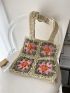 Floral Pattern Straw Bag