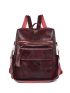 Medium Classic Backpack Burgundy Fashionable Tassel Decor For Daily