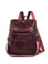 Medium Classic Backpack Burgundy Fashionable Tassel Decor For Daily