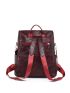 Medium Classic Backpack Burgundy Fashionable Tassel Decor For Daily