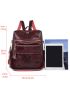 Medium Classic Backpack Burgundy Fashionable Tassel Decor For Daily