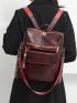 Medium Classic Backpack Burgundy Fashionable Tassel Decor For Daily