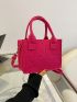 Neon Pink Stitch Detail Square Bag