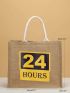 Letter Graphic Shopper Bag