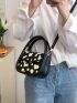 Mini Polka Dot Pattern Flap Square Bag