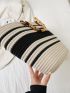 Striped Pattern Straw Bag