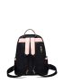 Color Block Studded Decor Backpack