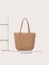 Minimalist Straw Bag Double Handle Vacation