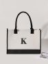 Letter Graphic Shopper Bag