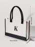 Letter Graphic Shopper Bag