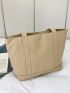 Letter Patch Decor Shopper Bag