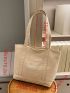 Letter Patch Decor Shopper Bag