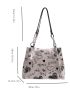 Letter & Heart Graphic Shoulder Tote Bag