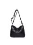 Middle Aged Artificial Leather Shoulder Bag, Multi Zipper Crossbody Bag, Casual Solid Color Women's Purses