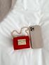 Mini Neon Red Metal Decor Square Bag