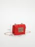 Mini Neon Red Metal Decor Square Bag