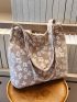 Floral Pattern Shopper Bag