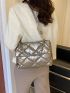 Quilted Detail Chain Decor Flap Square Bag