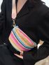 Colorblock Striped Pattern Waist Bag