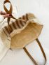 Striped Pattern Straw Bag