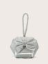 Mini Rhinestone & Bow Decor Novelty Bag