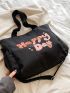 Letter Graphic Shopper Bag