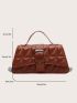 Quilted Buckle Decor Flap Square Bag
