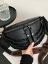 Crocodile Embossed Chain Decor Waist Bag