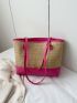 Colorblock Straw Bag