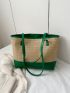 Two Tone Straw Bag