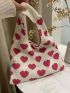 Heart Pattern Crochet Bag