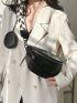 Crocodile Embossed Chain Decor Waist Bag With Coin Purse